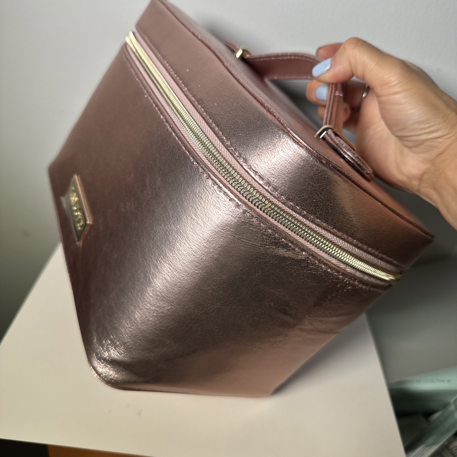 New Lancome 2025 Beauty Box Bag/Train Case Rose Gold 9*6*6.5”