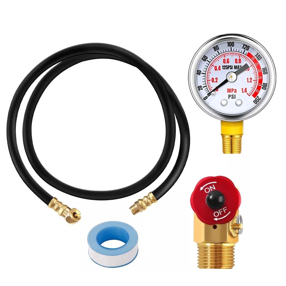 Air Tank Repair Kit Air Tank Valve Kit with Hose 1.6" Pressure Gauge FAST SHIP