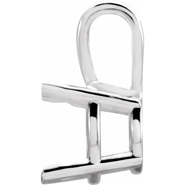 Solid Platinum Round Pendant Pre-Notched Setting Mount 2.5mm-10.5mm