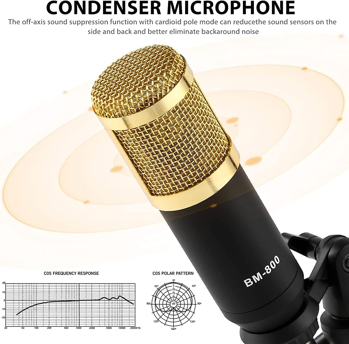 Complete Home Studio Recording Kit Mixer Condenser Microphone for Music Podcast