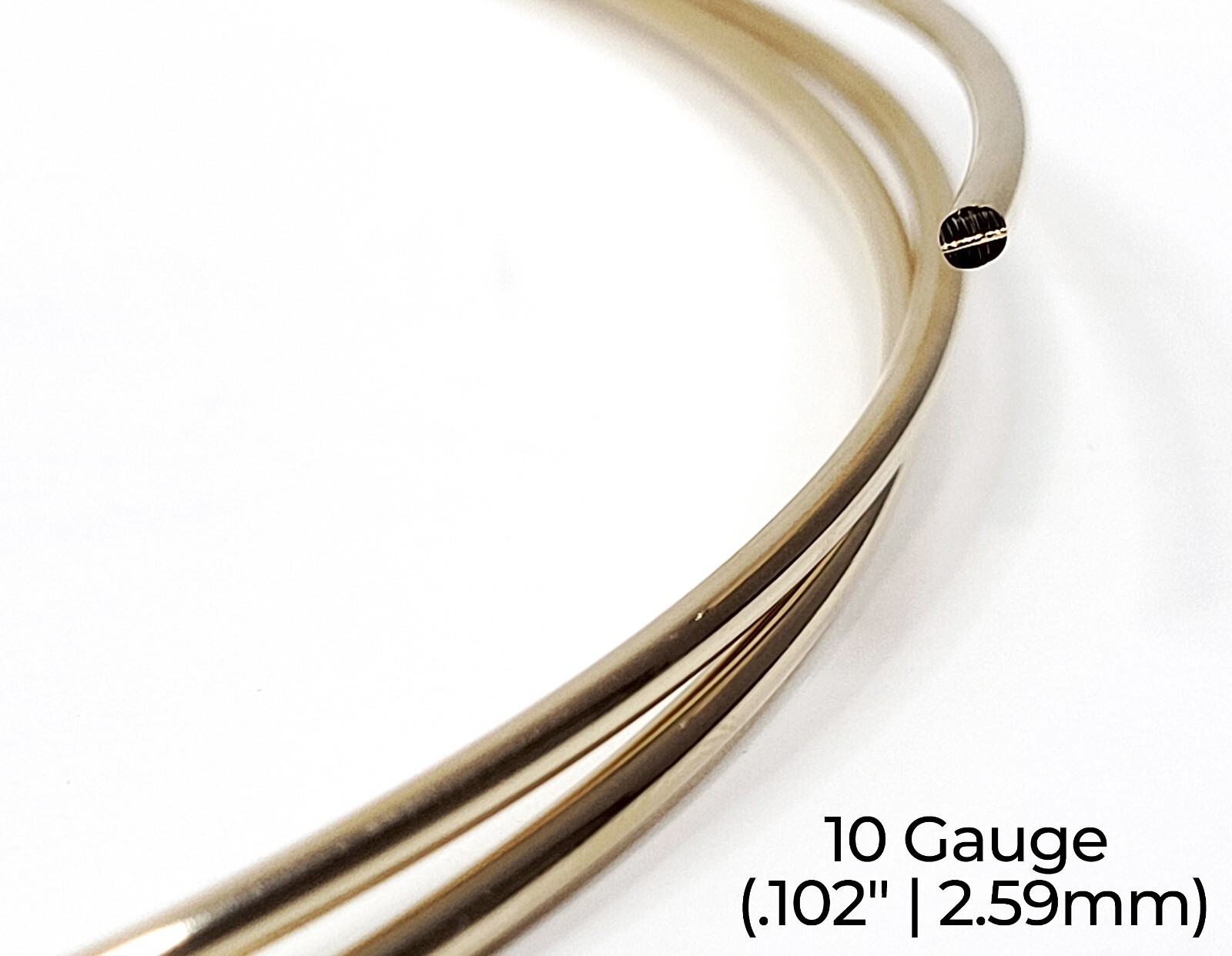 14/20 Yellow Gold-Filled Wire | Round | Half Hard | 10-30 Gauge | 1-10 ft | USA