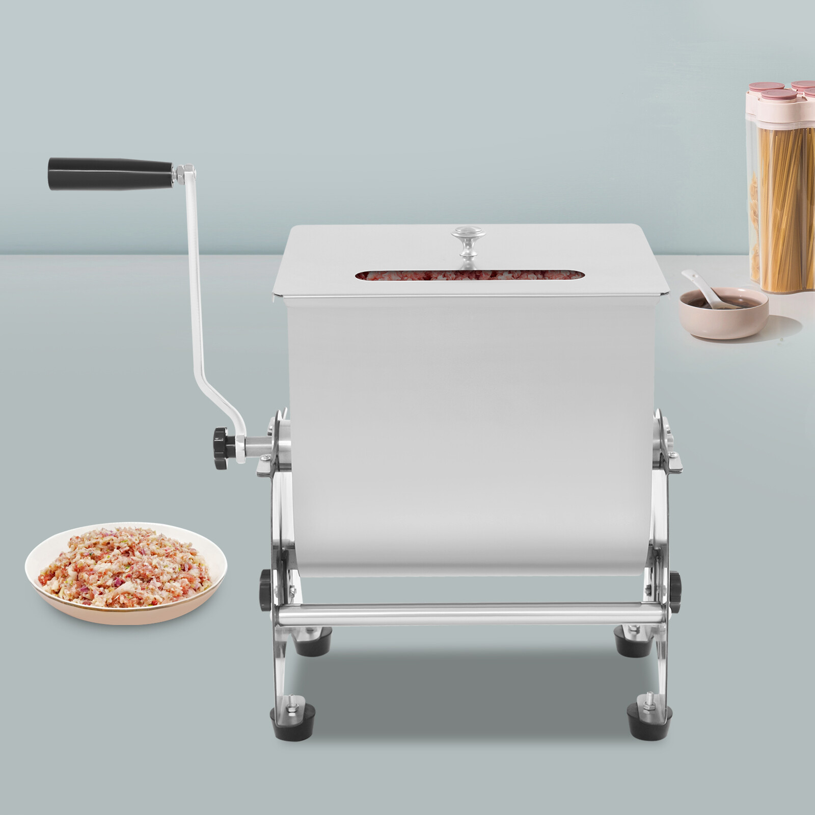 10kg/22lb Tilting Mixer Commercial Manual Sausage Meat Mixing Machine Free Stand