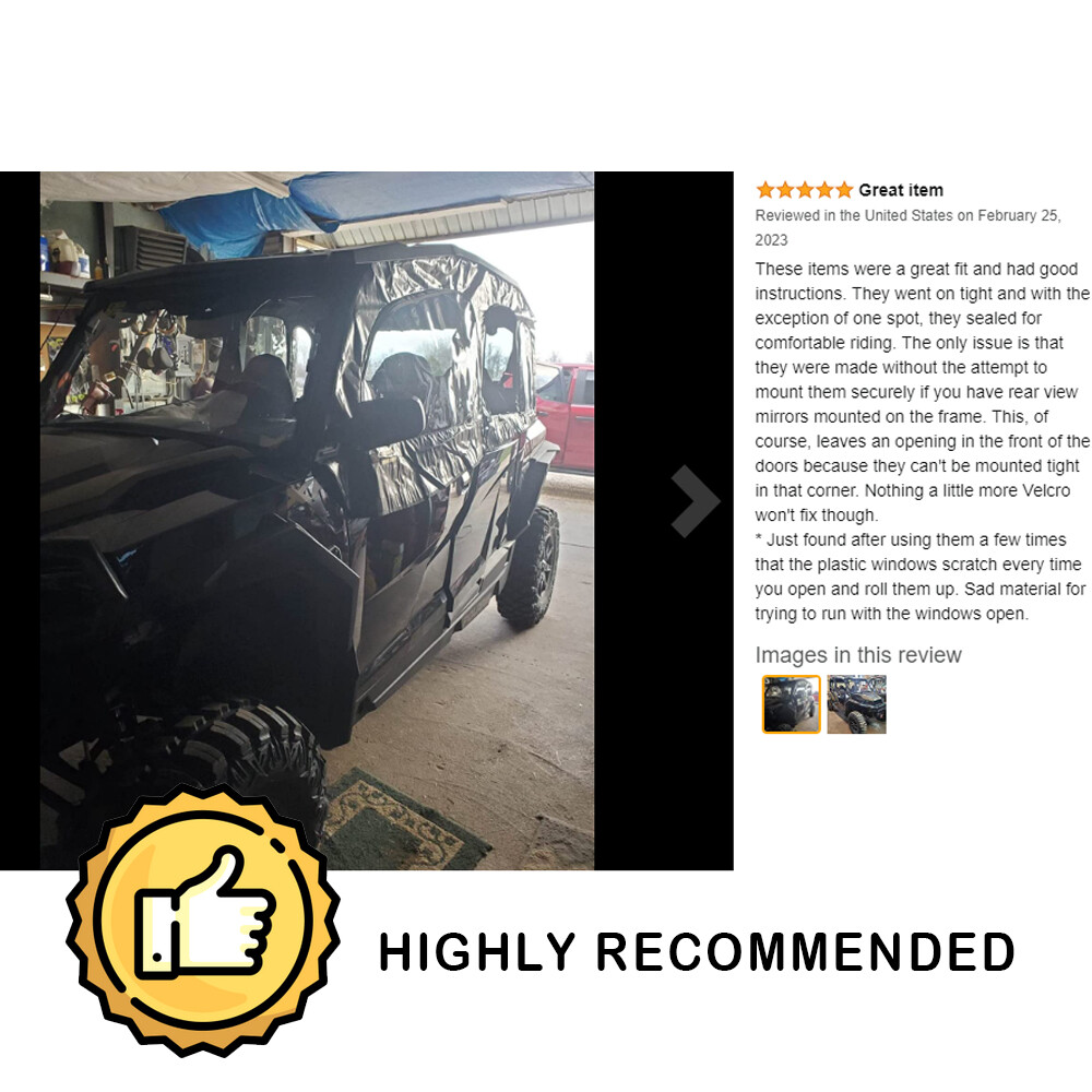 Soft Upper Door Cab Enclosure for Polaris General 4 1000/ XP 4 1000 2020-2024