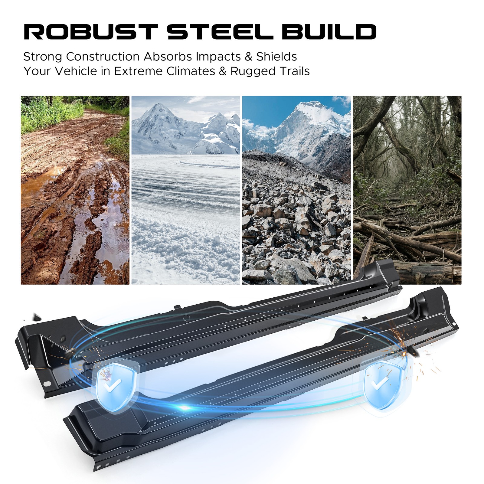 Rocker Panel Replacements Fits 2009-2014 Ford F-150 Extended / Super Cab L&R