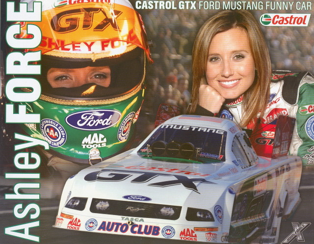 2007 Ashley Force Castrol "2nd Version" Ford Mustang Funny Car NHRA Hero Card