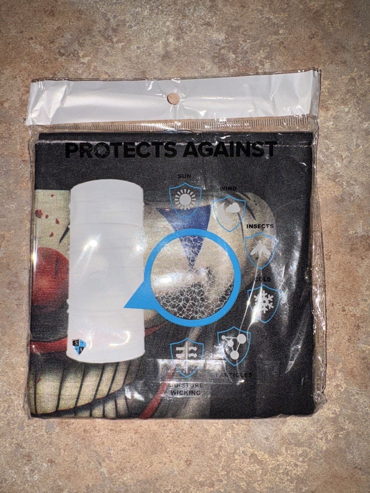 SA Neck Gaiter Face Shield Mr. Jokester Black Multicolor Multi-Way Polyester