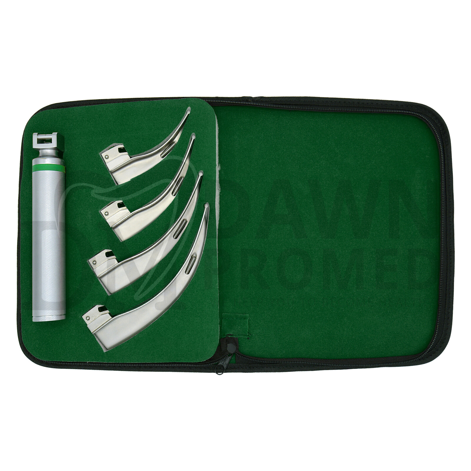 5 Pcs Macintosh Laryngoscope 4 Fiber Optic Blade & 1 Handle W/FREE Case German G