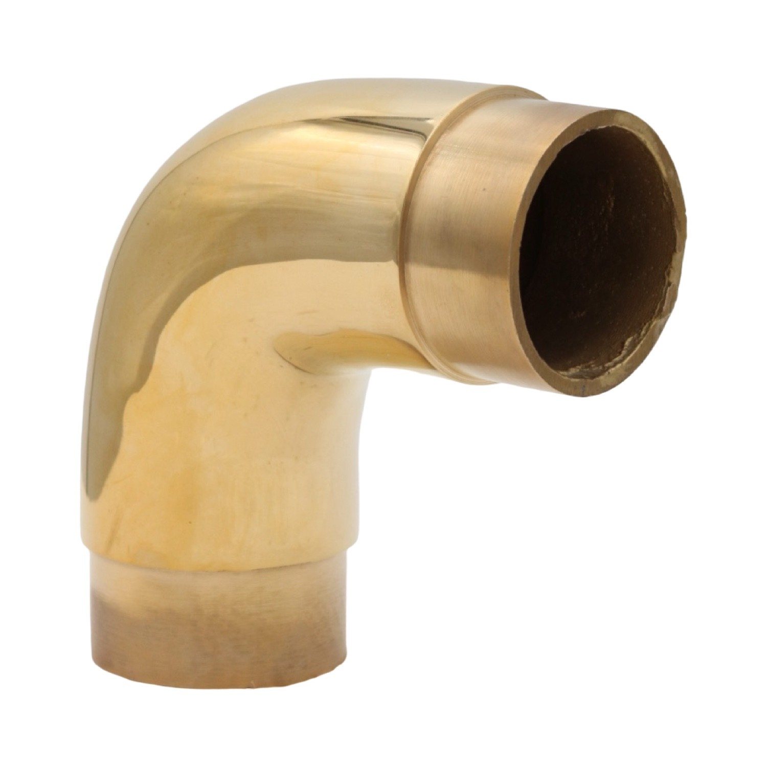 Cast Solid Brass Bar and Foot Rail 90 Degree Angle 2 Inch