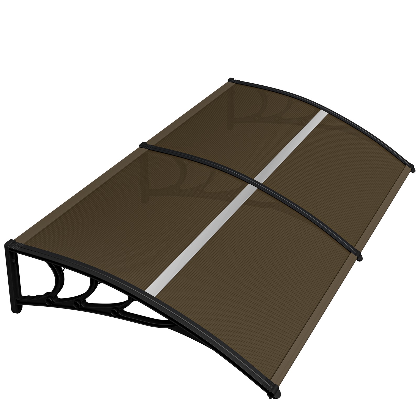 40" x 80" Window Awning Door Canopy Polycarbonate Cover Outdoor Front Door Brown