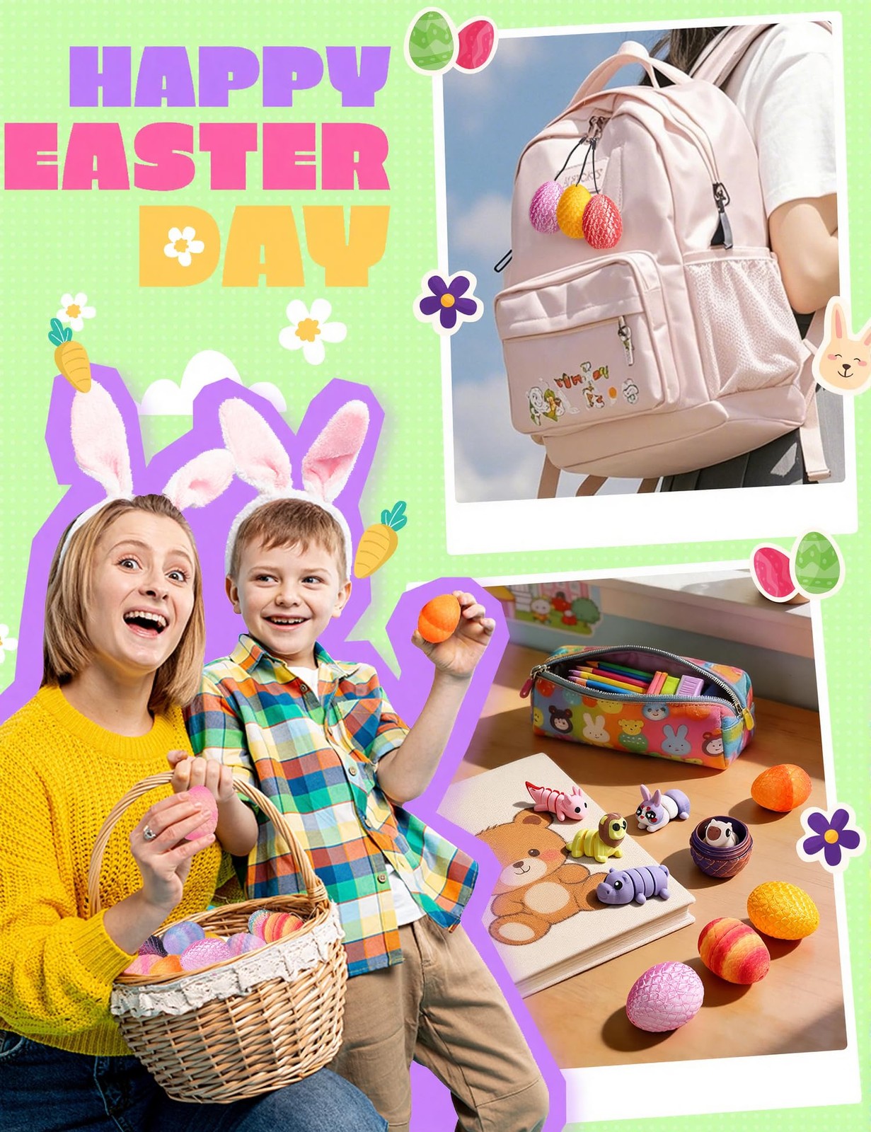 24Pcs Prefilled Easter Eggs Mini Vending Machine Easter Basket Stuffers Fille...