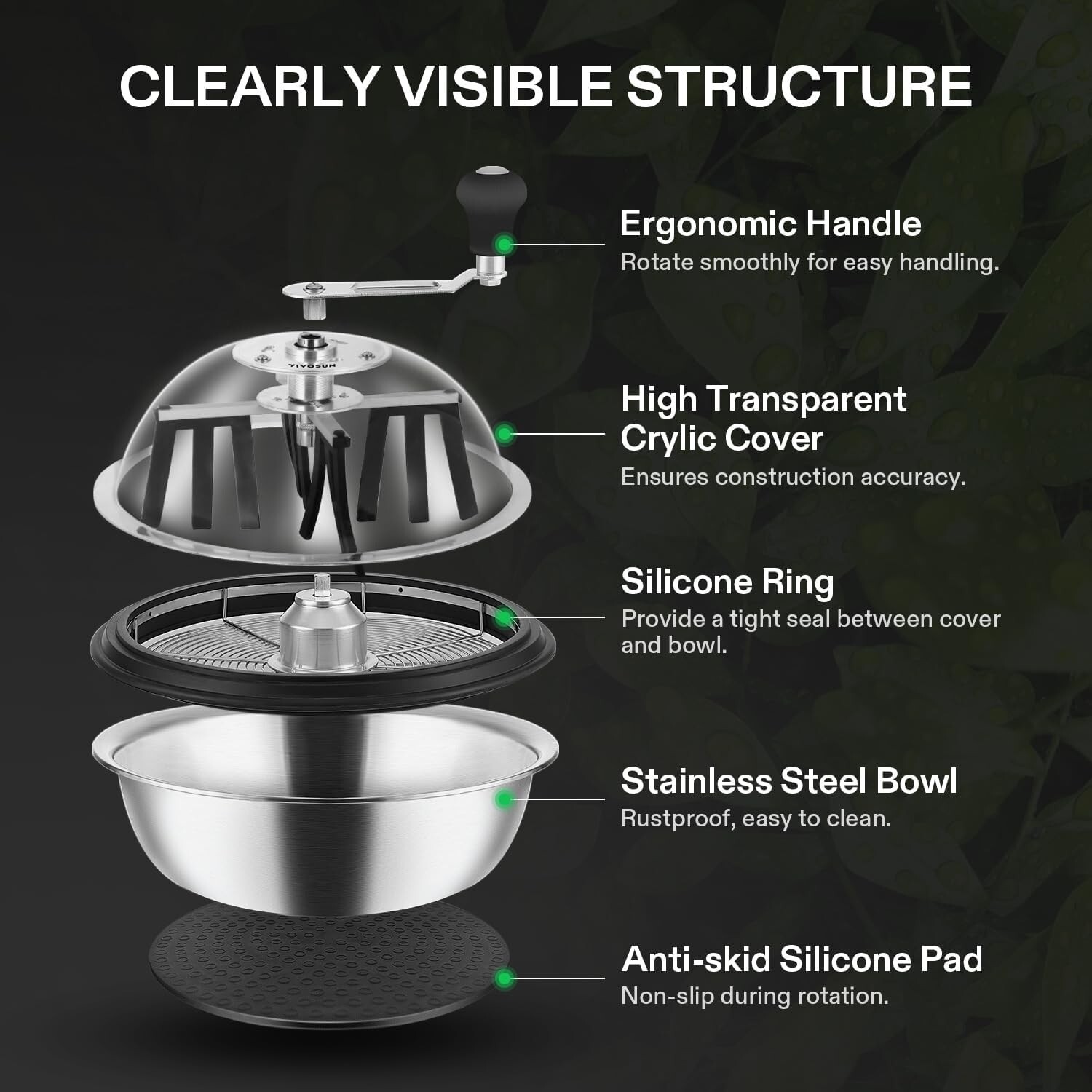VIVOSUN 13 in Bud Leaf Bowl TrimmerClear Visibility Dome,Stainless Steel Blades