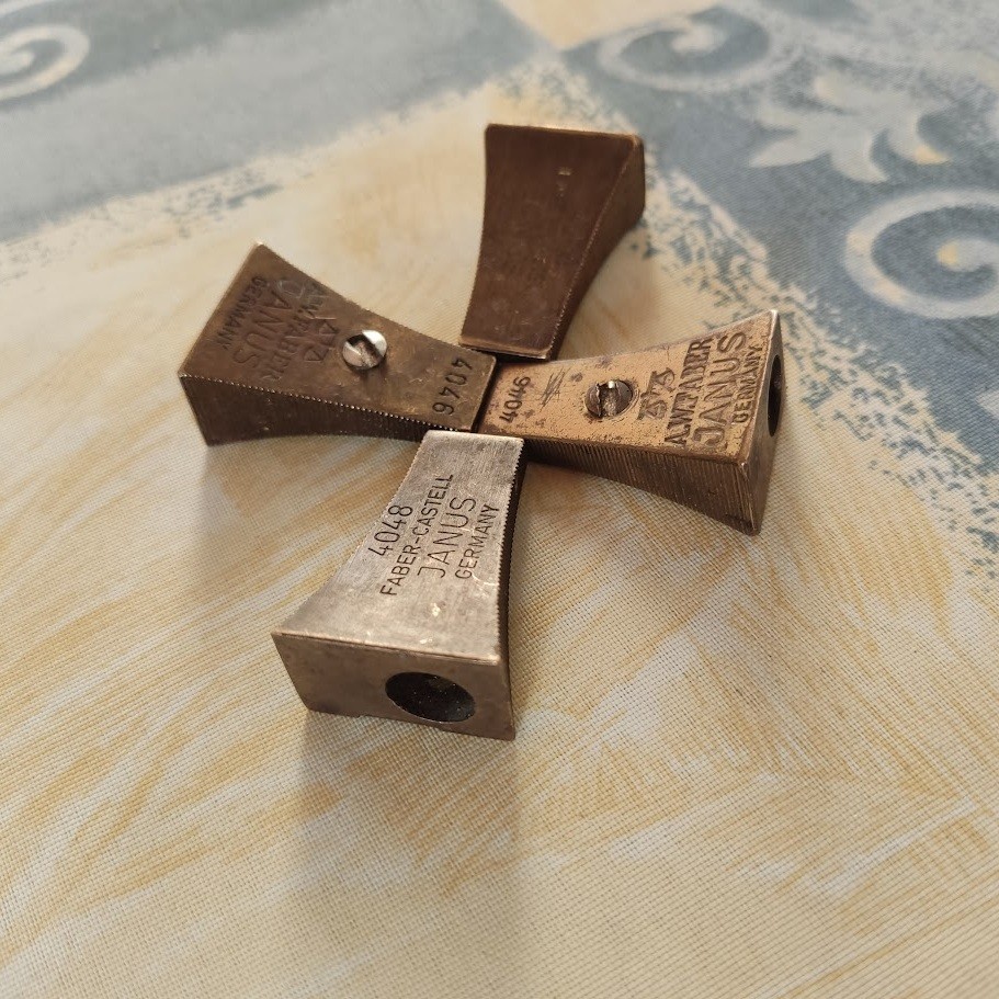 Lot of 4 Vintage German Pencil Sharpener A. W. Faber-Castell Janus Germany