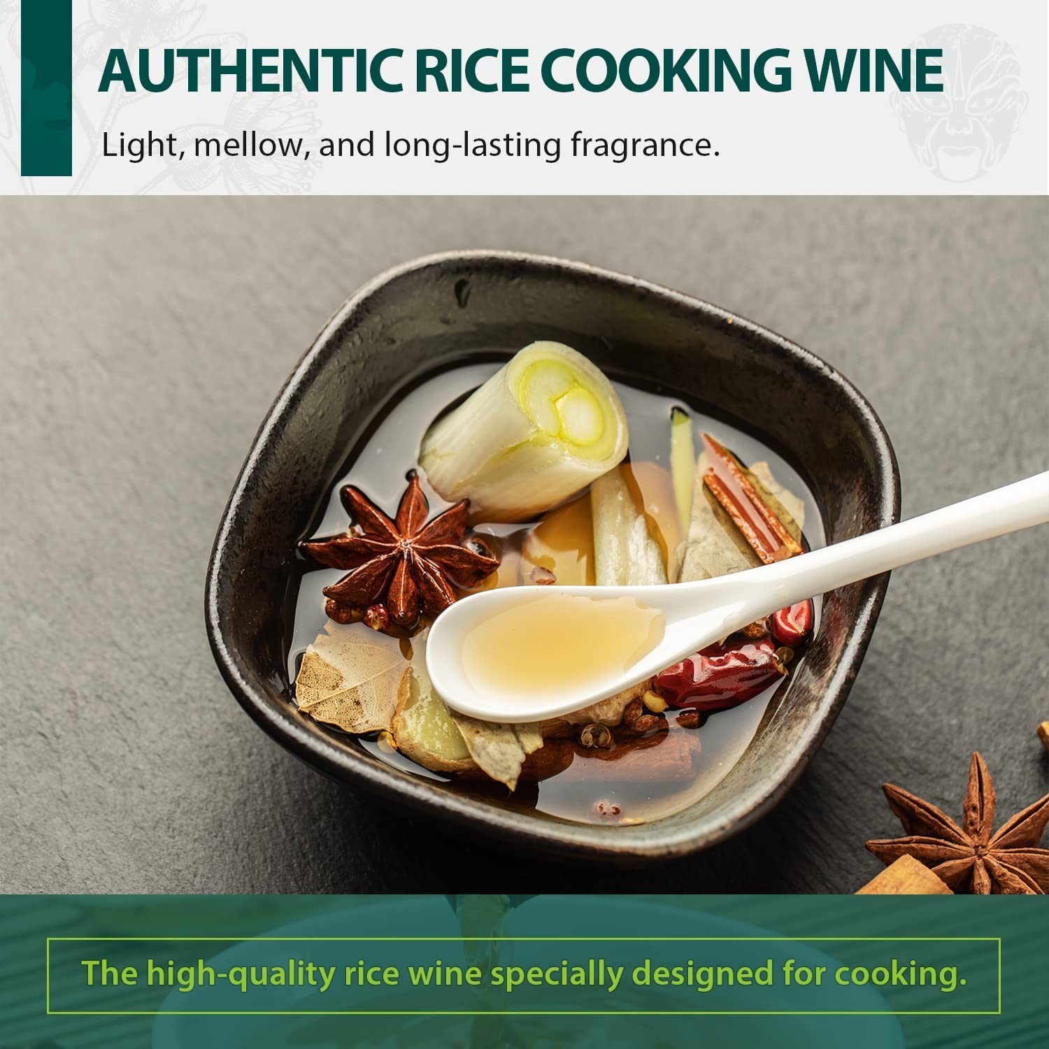 Soeos Shaoxing Cooking Wine, 51.24oz (1500ml), Chinese Cooking Wine, Shaoxing Hu