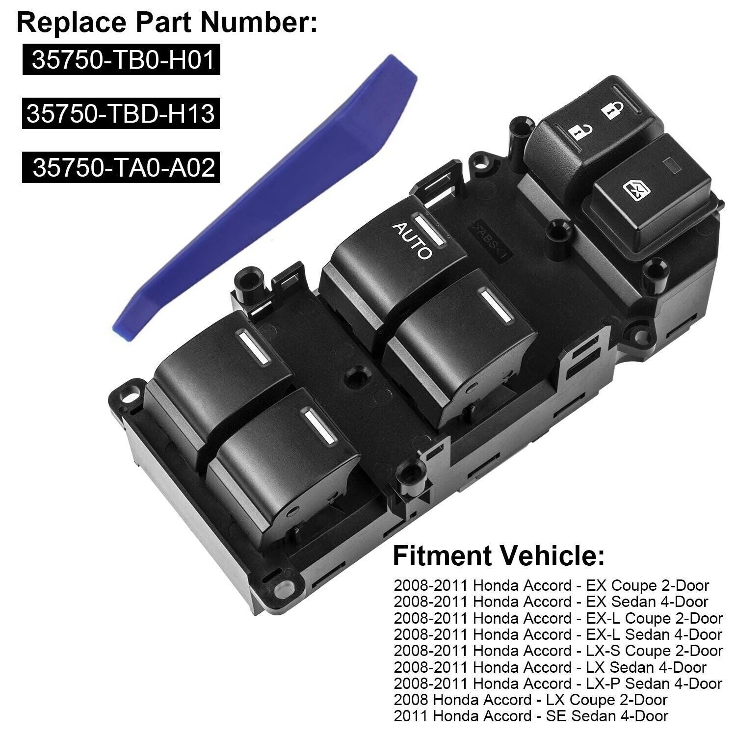 Driver Side Power Master Window Door Control Switch For 2008-2012 Honda Accord