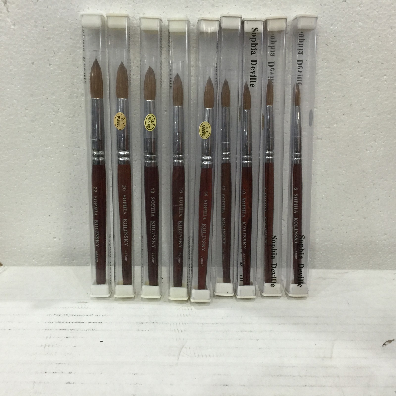 sophia Red Wood 100% real Kolinsky Acrylic Nail Brush Round all size 6 - 22