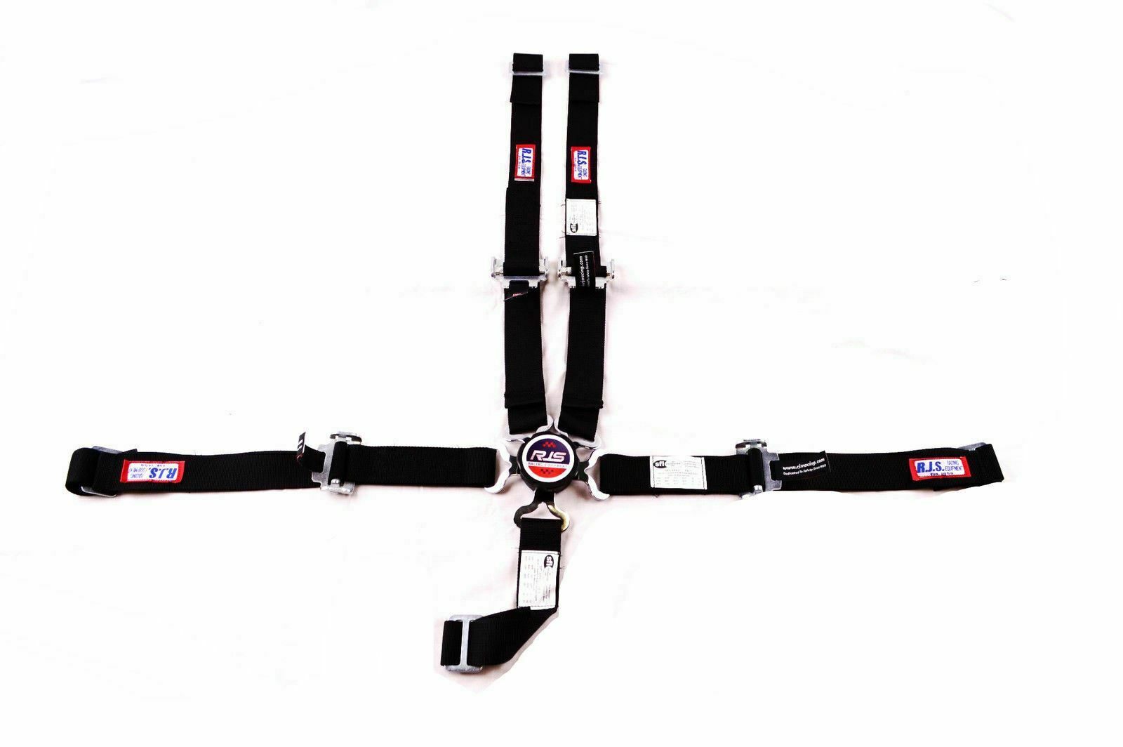 RJS RACING SFI 16.1 5PT 2" CAM LOCK JR DRAGSTER HARNESS BELT FLOOR BLACK 1017501
