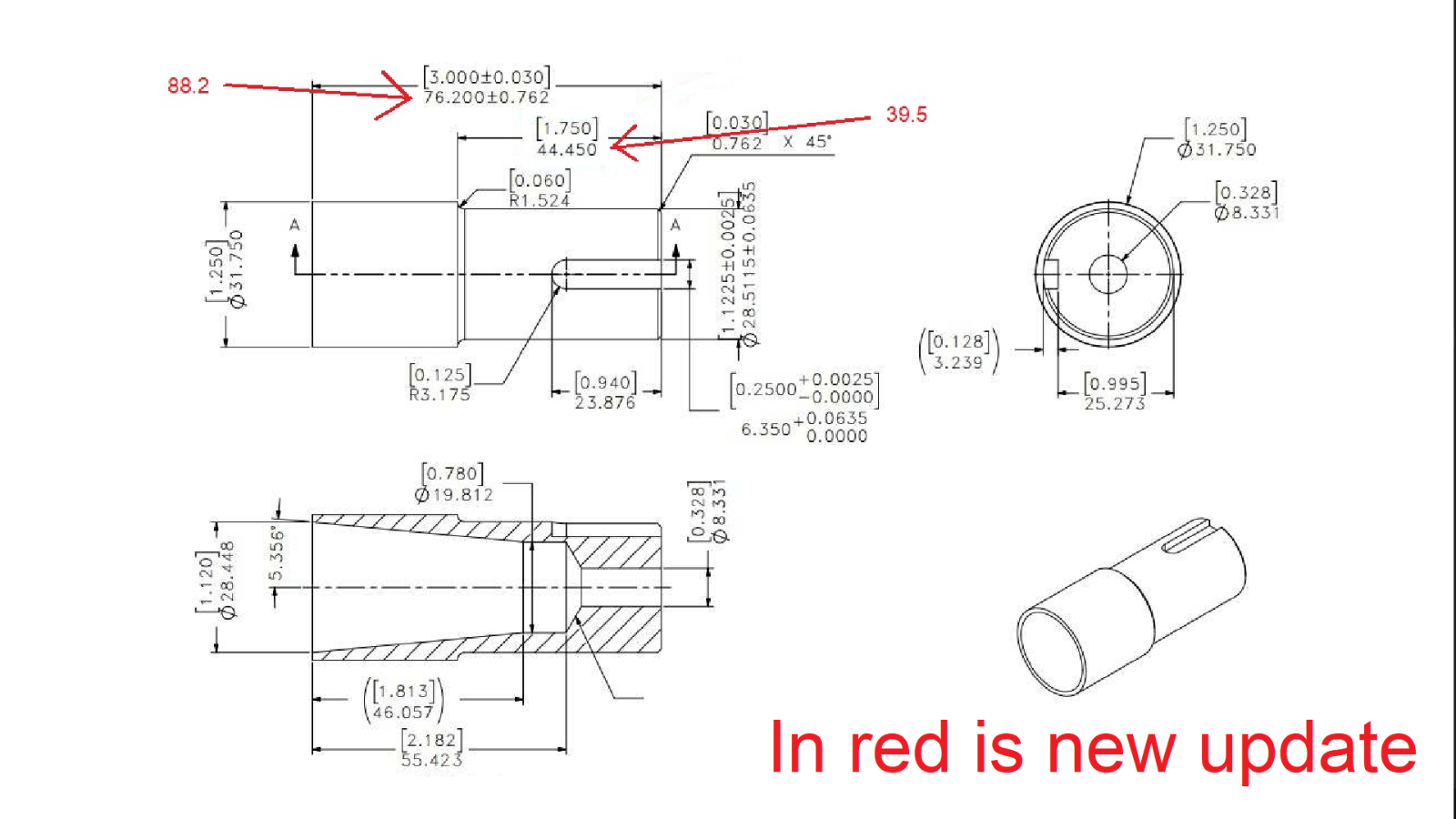Crank shaft Adapter Taper to 1 1/8" In. 1/4 key Briggs & Stratton Vanguard 37hp