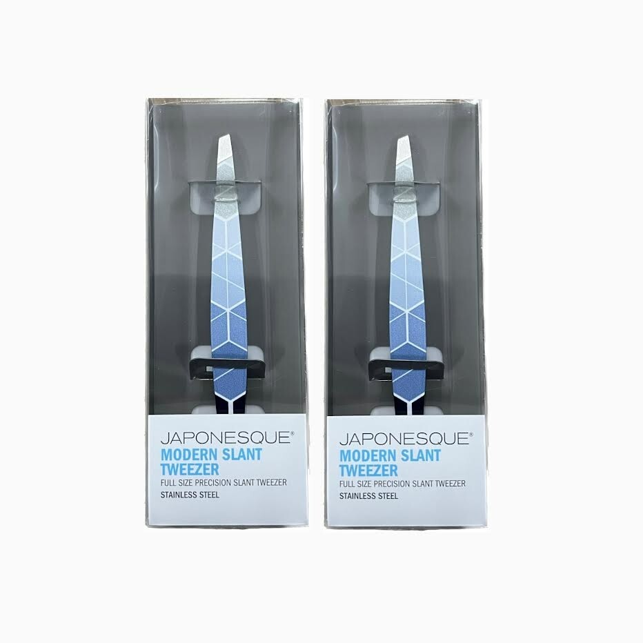 japonesque modern slant tweezers, 2 PACK
