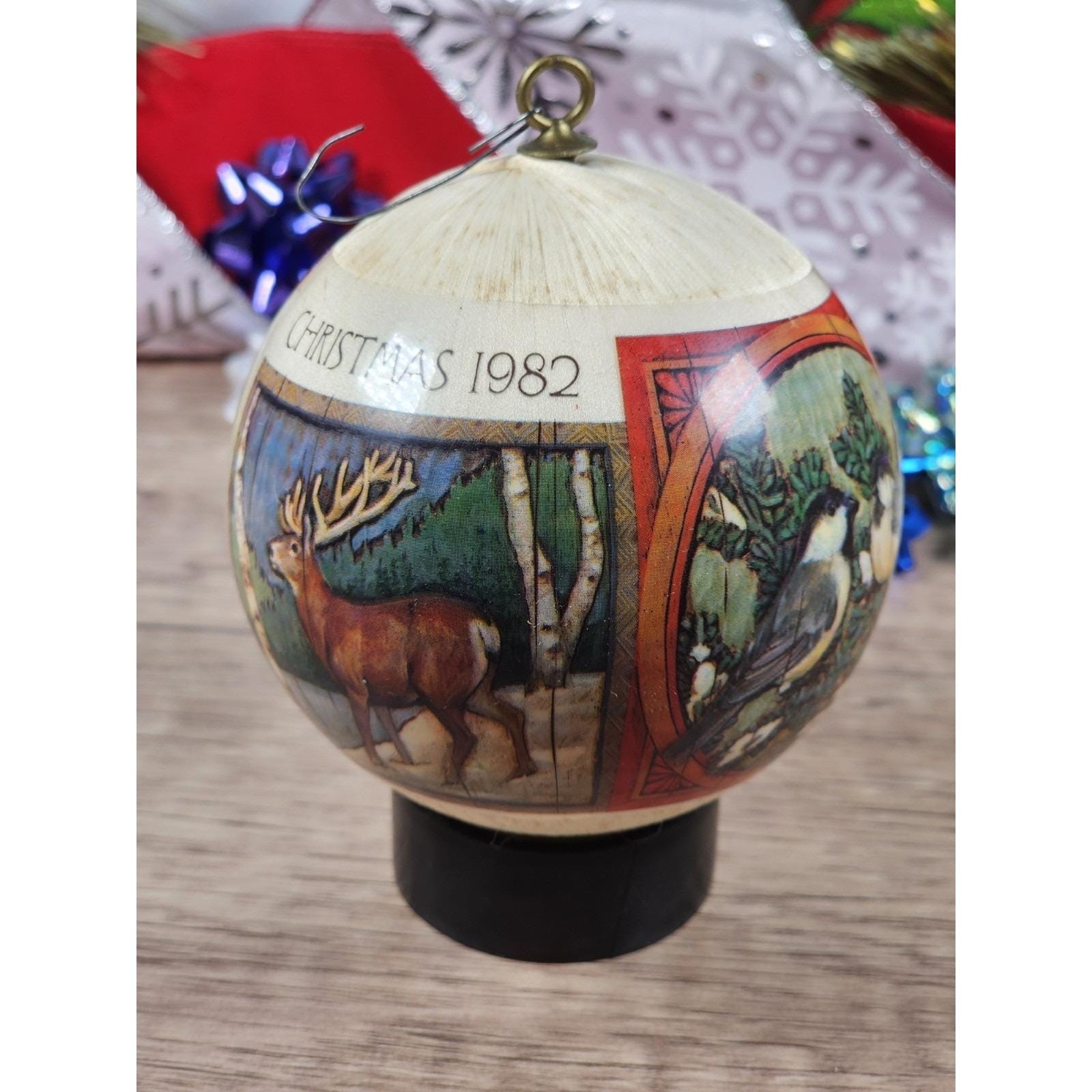 Hallmark 1982 Satin Christmas Ornaments Set of 3 Vintage