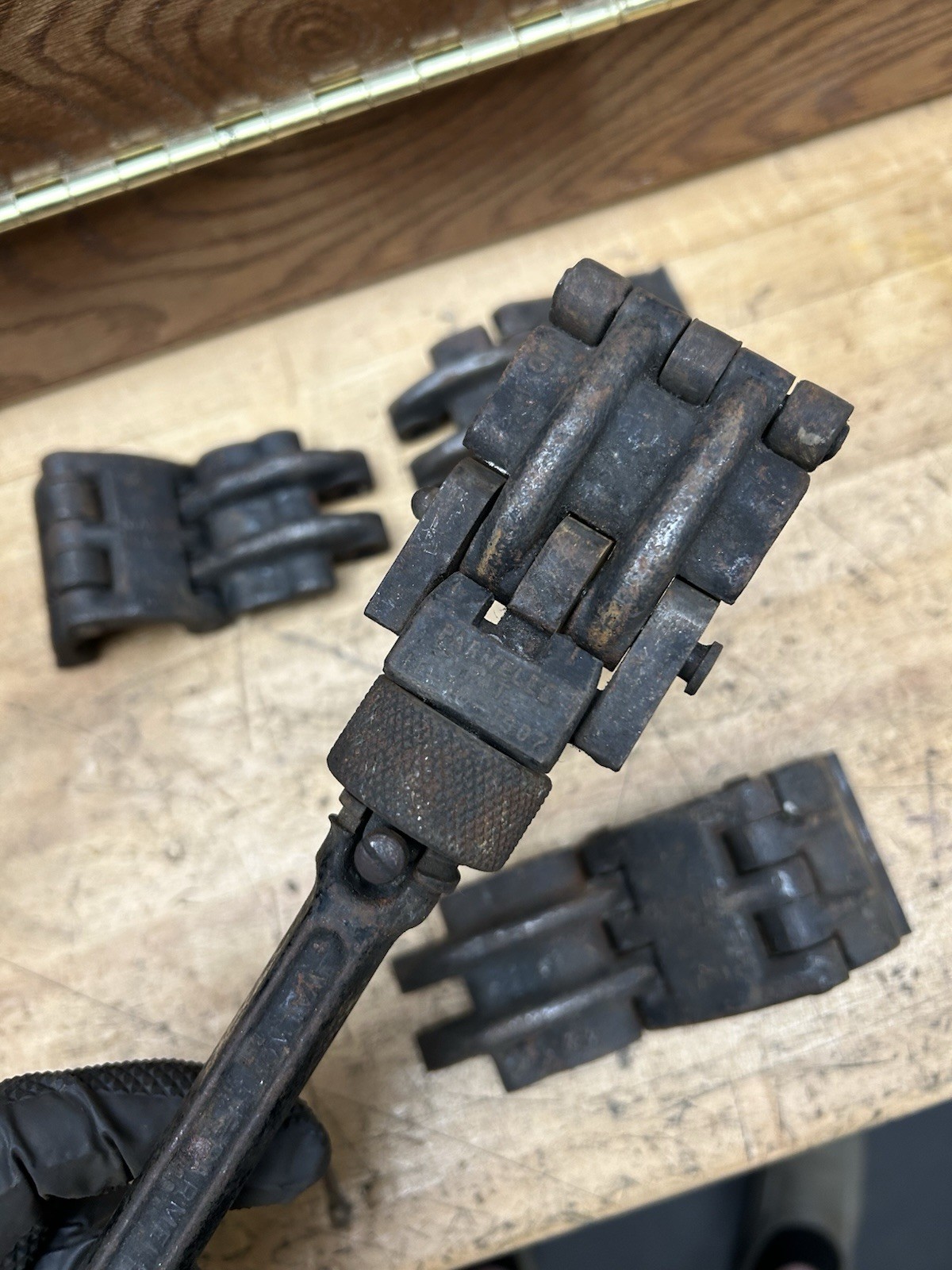 Antique Walworth Parmalee No. 1 Pipe Wrench With 4 Heads, RARE, Pat. 1907, USA