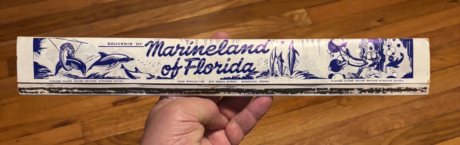 Vintage 1960s Marineland Florida Souvenir GIANT Matchcover