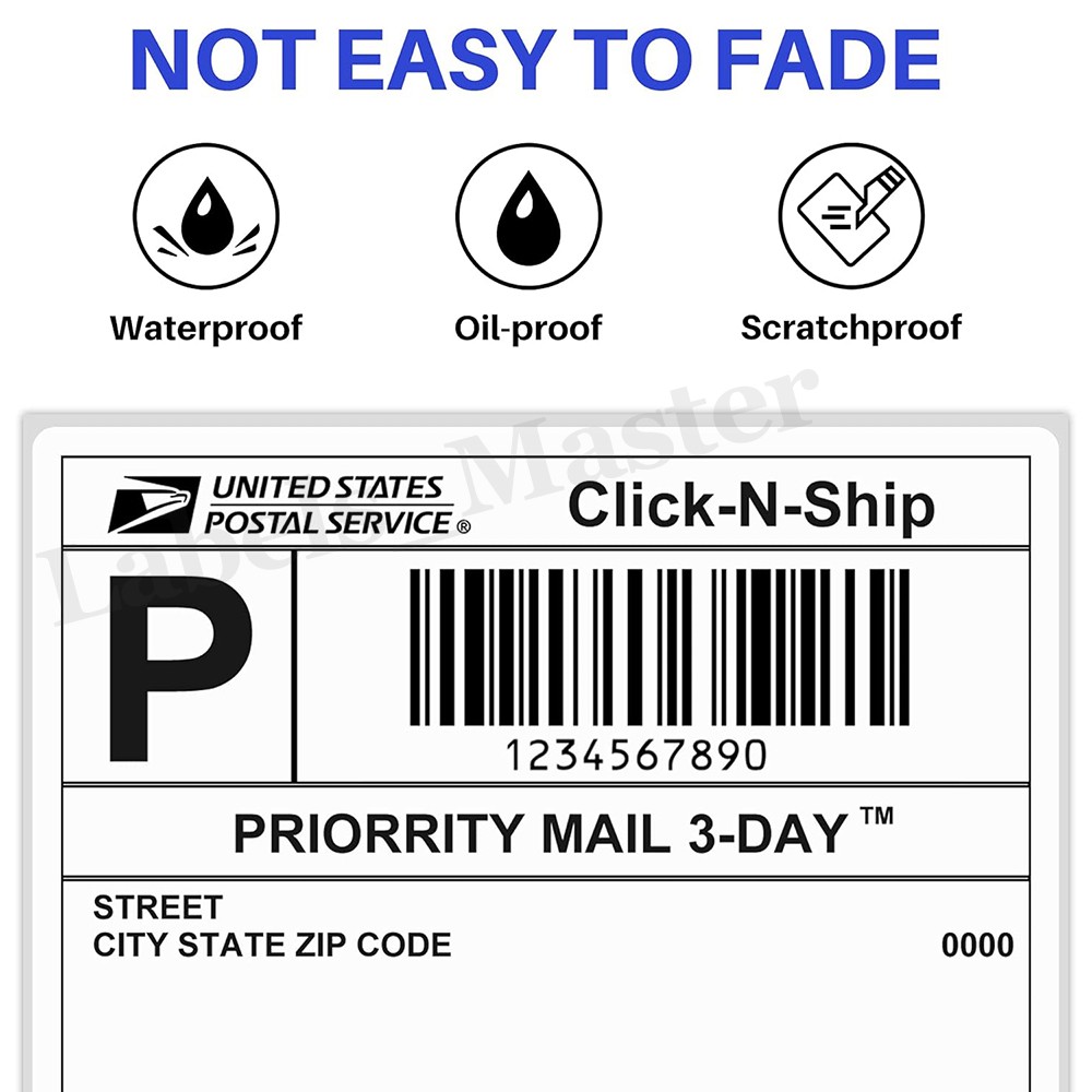 4x6 Fanfold Direct Thermal Shipping Labels Perforated for Zebra & Rollo Printers