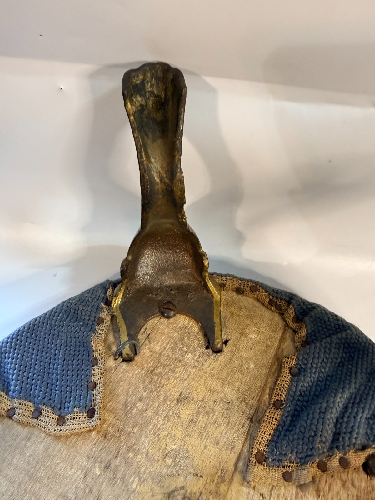 vintage metal legs Needlepoint Footstool Ottoman