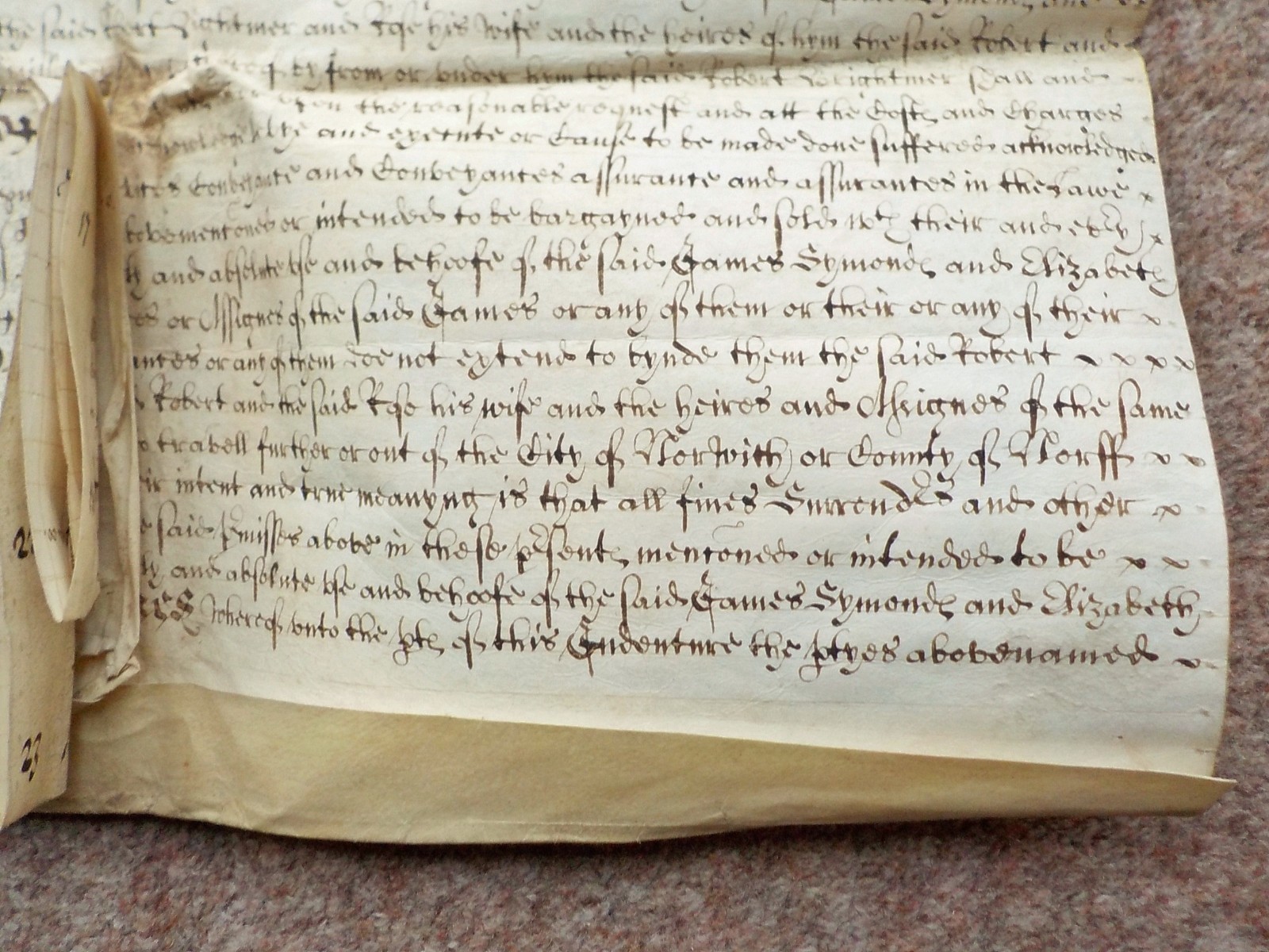 1657 Scratby Norfolk 17th century Vellum Deed Indenture detailed Vellum Schedule