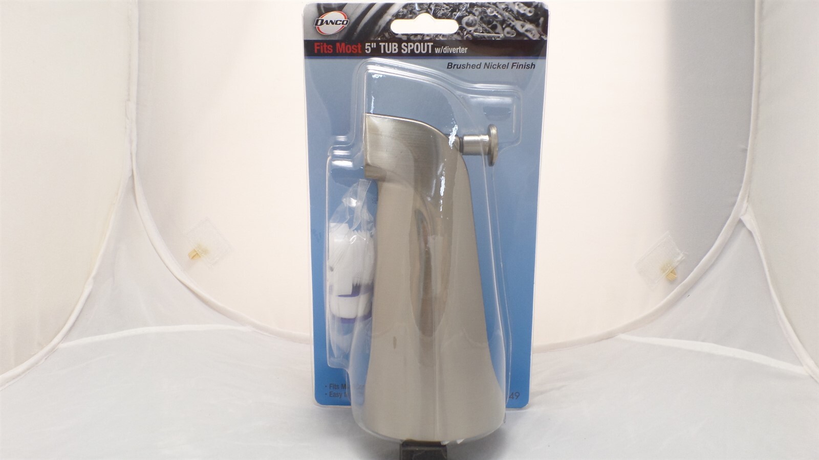 DANCO 89249 5" DIVERTER TUB SPOUT WITH SLIP FIT & IPS CONNECTION BRUSHED NICKEL