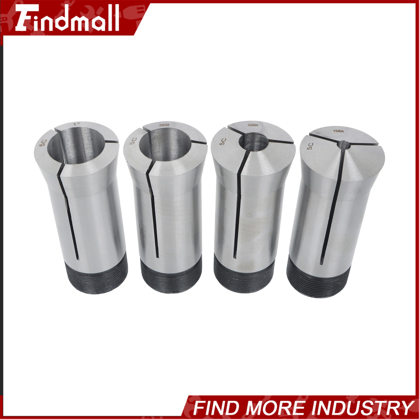 Findmall 57 Pack 5C Collet Set Fractional 1/8" to 1" High Precision Lathe