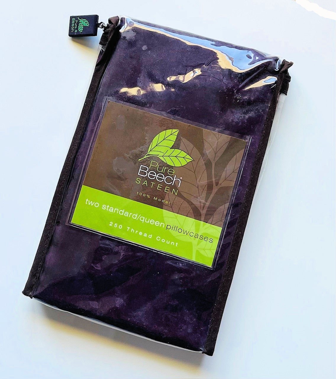 1 Pure Beech 100% Modal 250 TC Standard/Queen Sateen Pillowcase Plum New In Pack