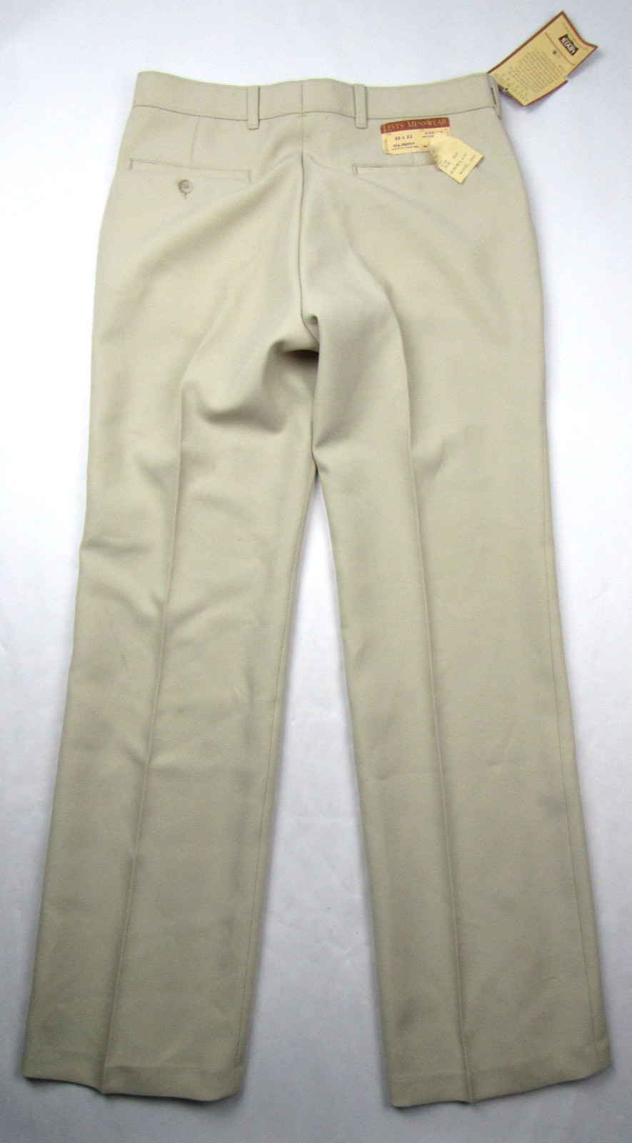 Vtg NOS Levi’s Menswear Action Slacks Sta Prest 33x32 Beige Pants 70s 80s NWT