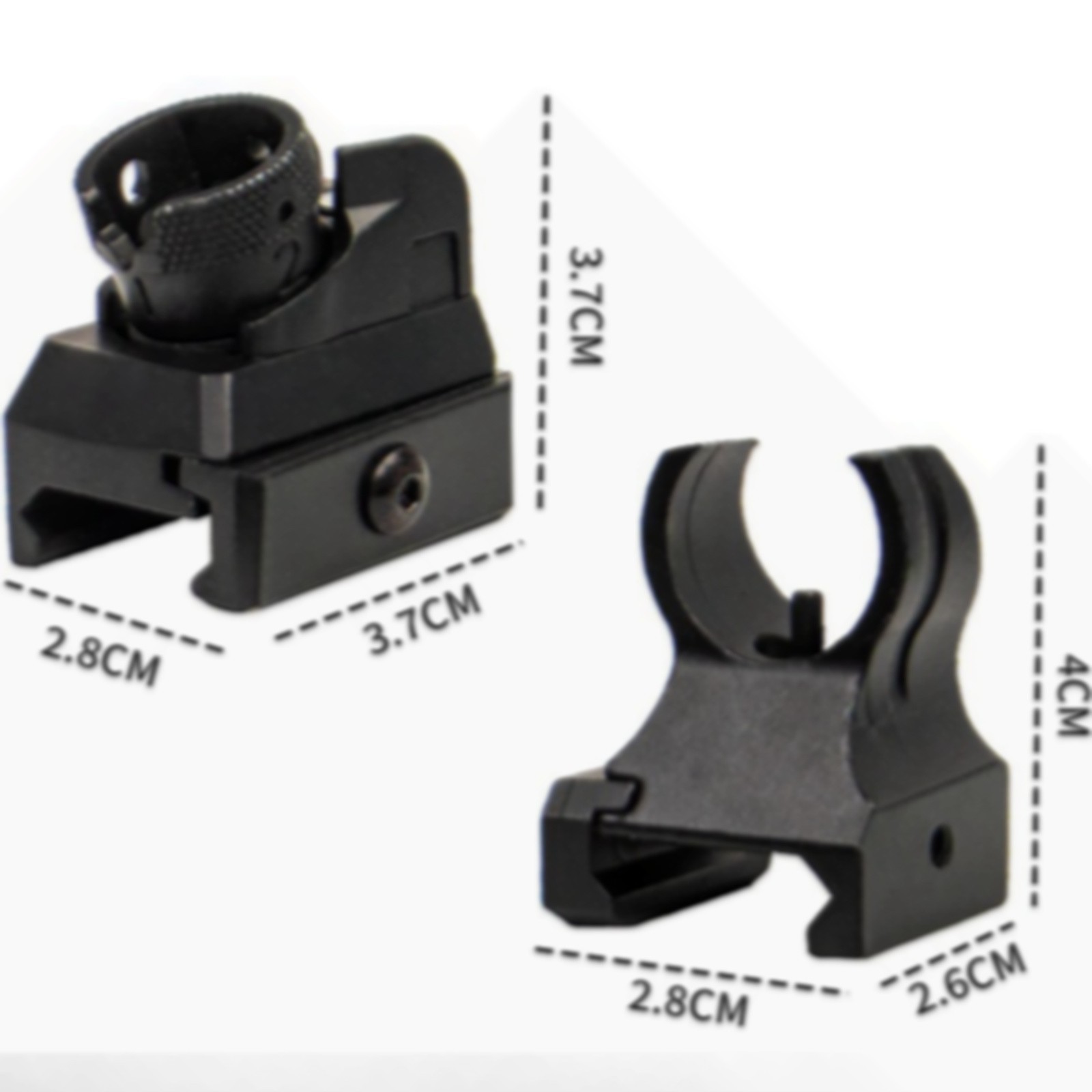 T actical Iron Low Profile Front & Rear Sight Set For P icatinny D iopter S cope