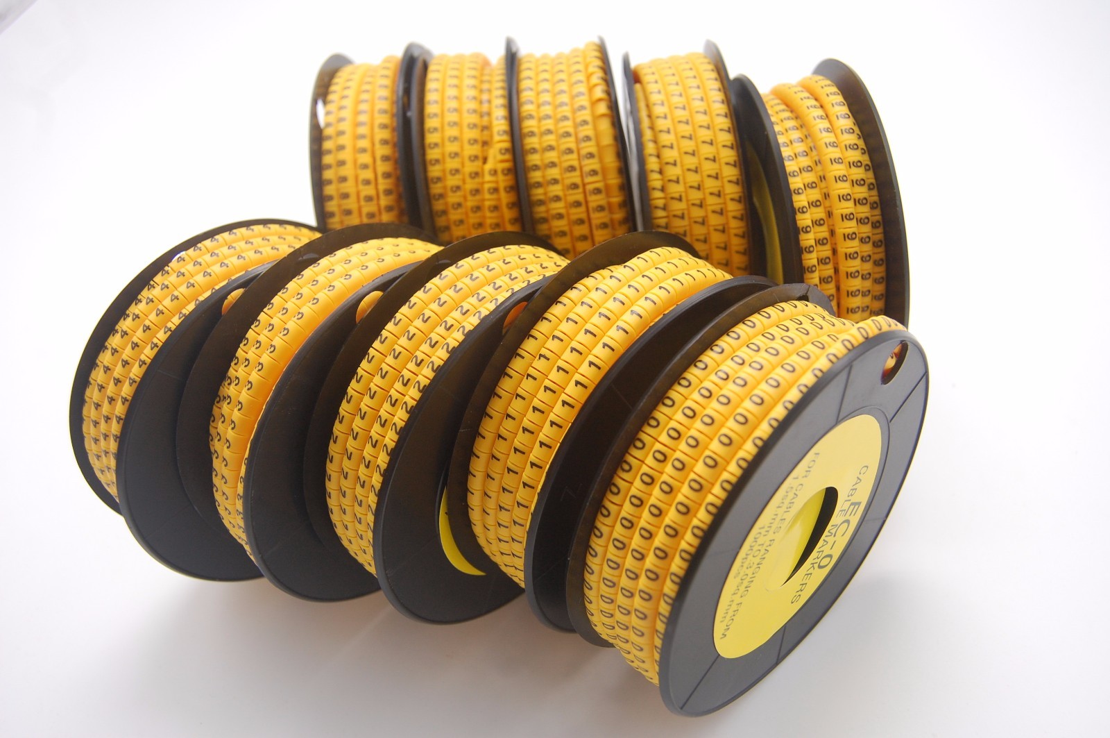 10000PCS For 1.5-3mm2 wire EC-0 Cable Markers Number 0-9 soft PVC 10 Rolls