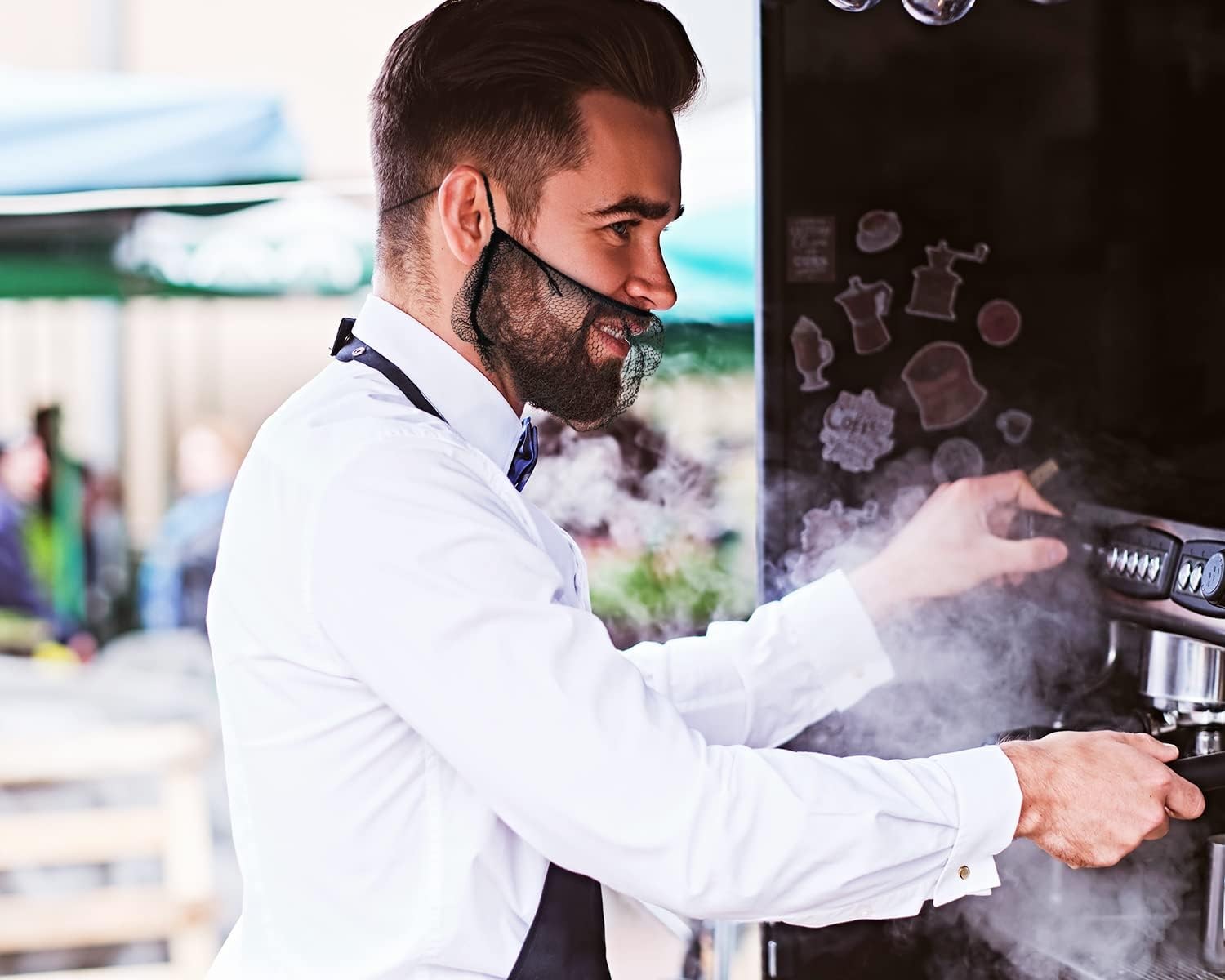 ONLYKXY 50pcs Black Nylon Beard Cover Protector Net, New