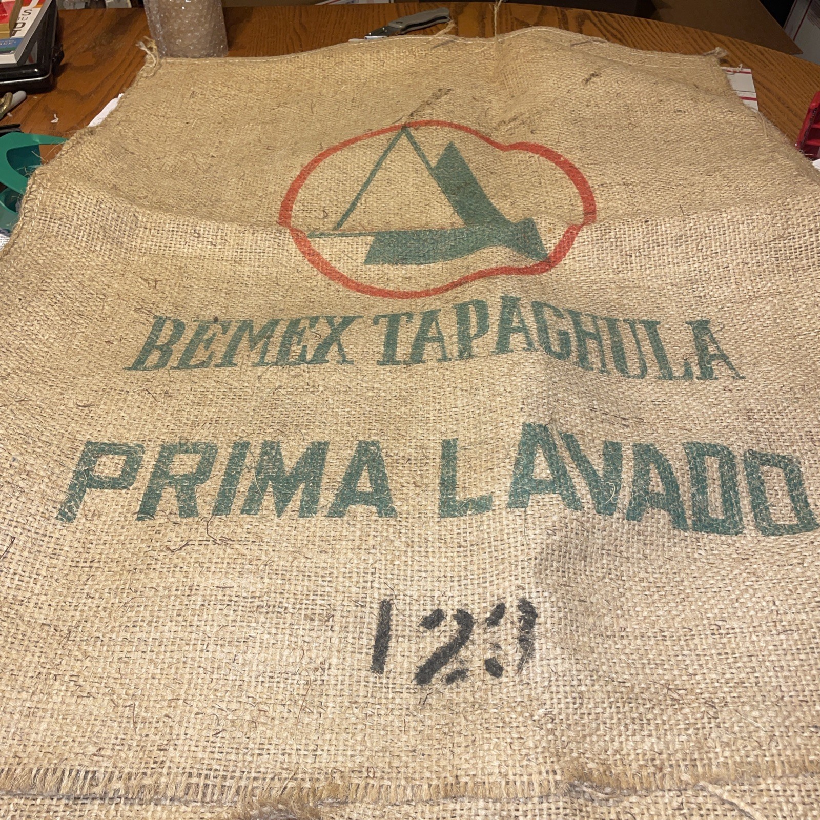 4 Vtg Coffee Bean Sack Bag Bemex Tapachula Prima Alvaro Mexico Jute Burlap Bags