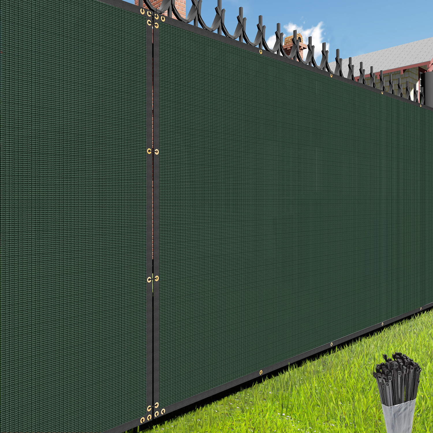 E&K Privacy Fence Screen Garden 4/5/6/8' Windscreen HDPE Fabric Mesh Shade Cover