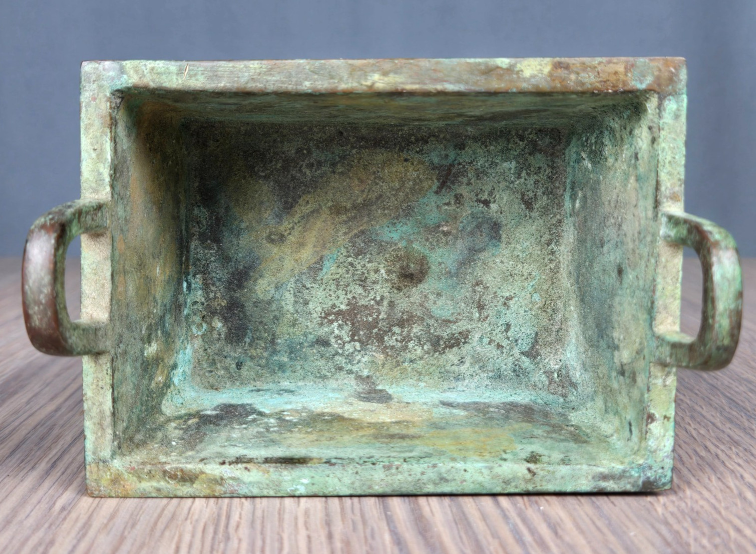 Chinese cast bronze Fang Ding Censer, dog lid, incense burner, signed