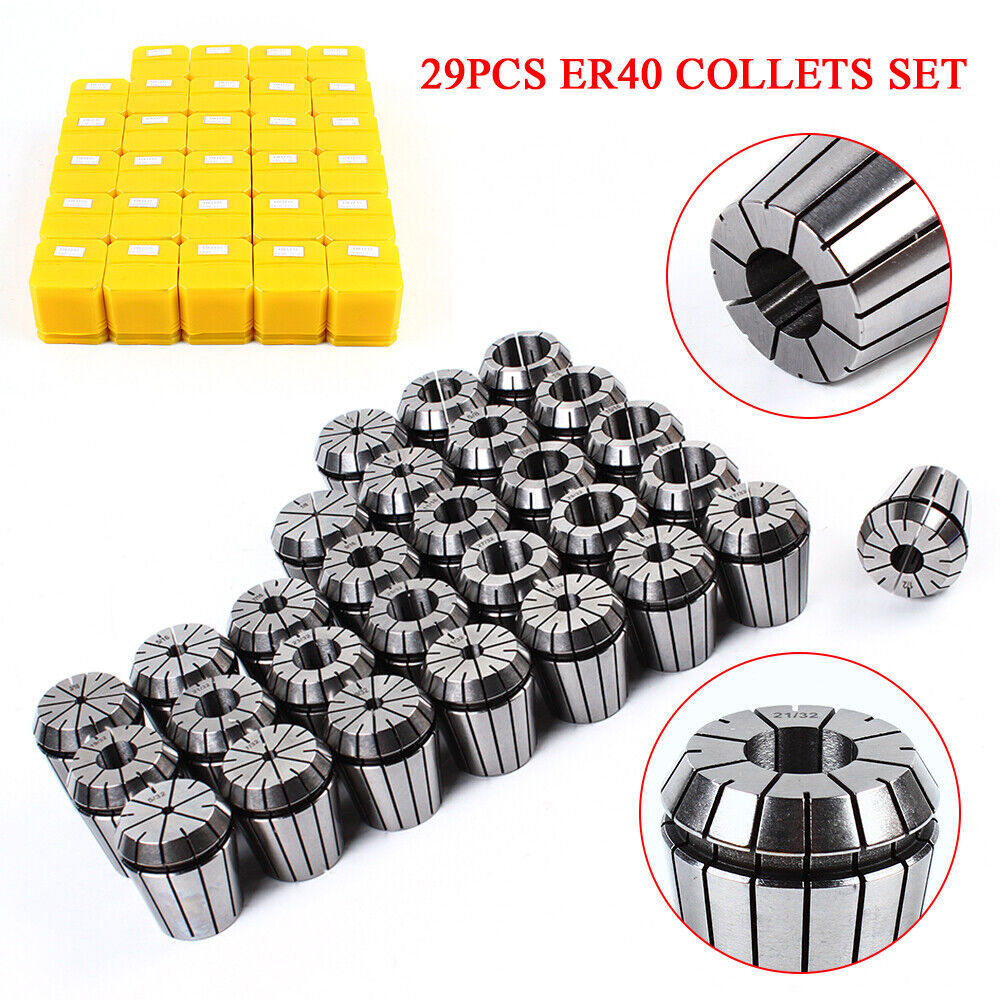 Precision ER40 Collet Set 29PCs Collet Chuck 1/8"-1" Tool for CNC Milling Lathe
