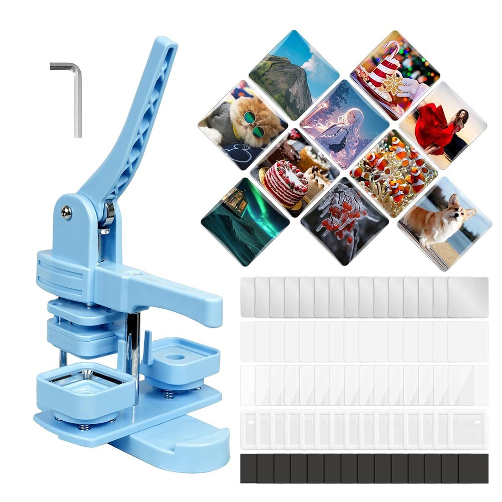 55MM/1.97" Square Button Maker Badge Button Press Machine DIY Fridge Magnet Pin