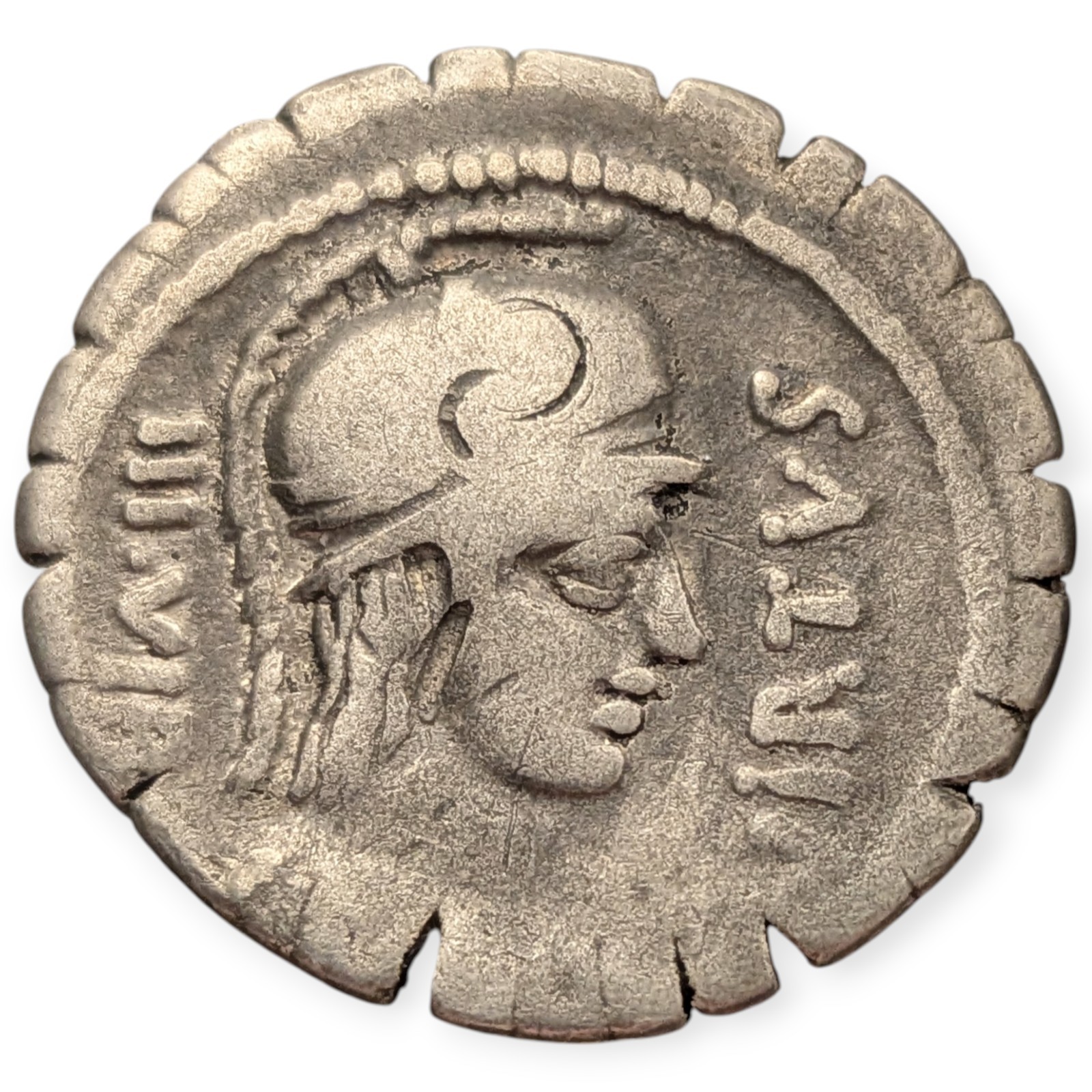 Mn. Aquillius Mn. f. Mn. n. Serrate Denarius 65 BC Rome Roman Republic Coin 12I