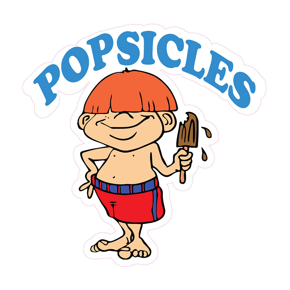 Food Truck Decals Popsicles Retail Concession Concession Sign Blue