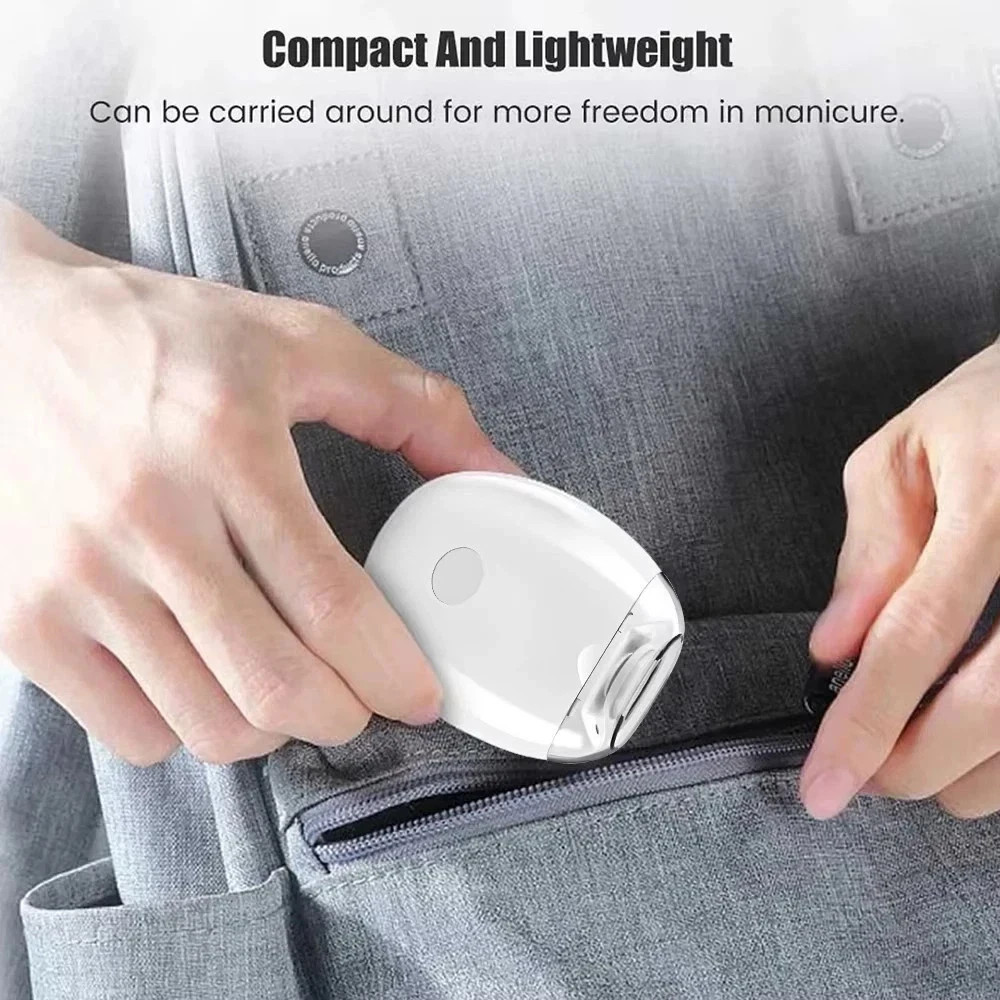 2-in-1 Electric Nail Clipper Automatic Nail Grinder LED Trimmer Tool