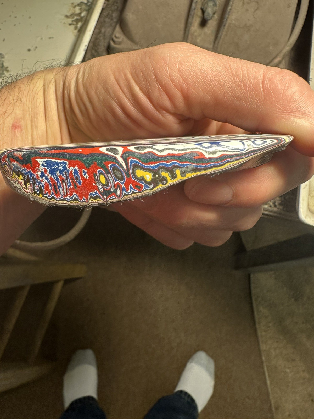 Polished "kenworth" Fordite specimen Detroit agate
