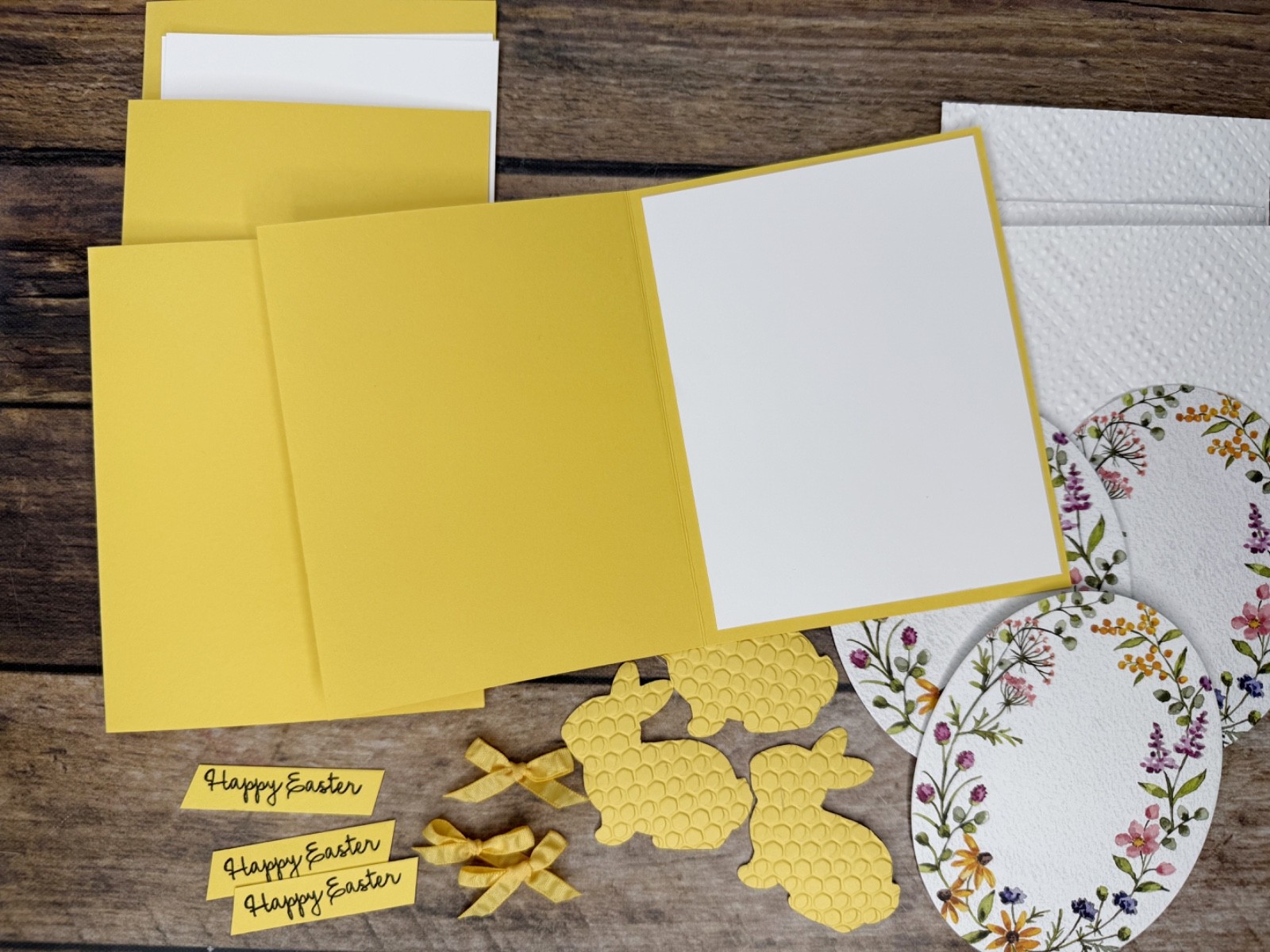 Stampin Up Card Kit Happy Easter Bunny Oval Floral Pink - Makes 4 Cards