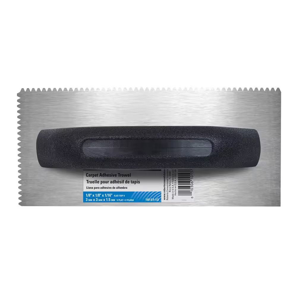 HDX 9 In. X 1/8 In. X 1/16 In. Flat Top V-Notched Economy Flooring Trowel