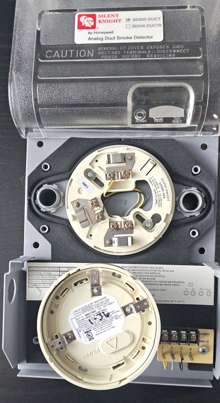 SILENT KNIGHT SD505-DUCT INTELLIGENT DUCT SMOKE DETECTOR