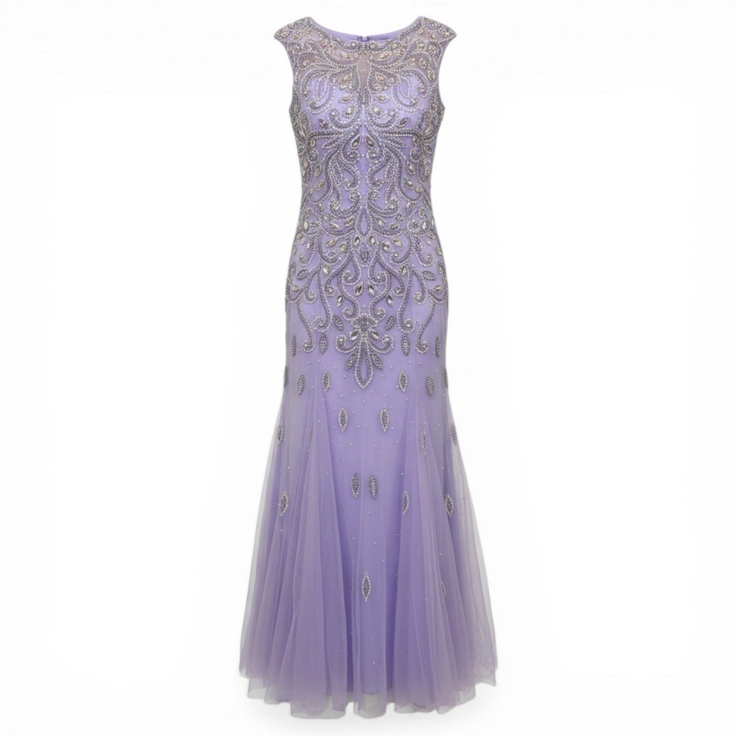 Fantastic Finds Gown Girls Size 2 Lavender Rhinestone Embellished Pageant Dress