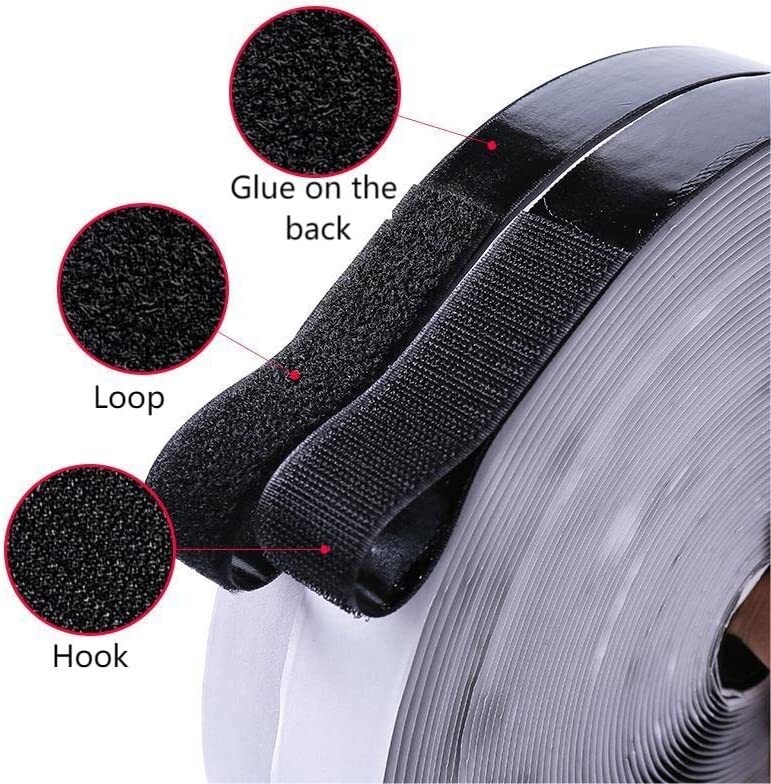 16 Ft Self Adhesive Tape Hook and Loop Fastener Extra Sticky Back Heavy Duty US