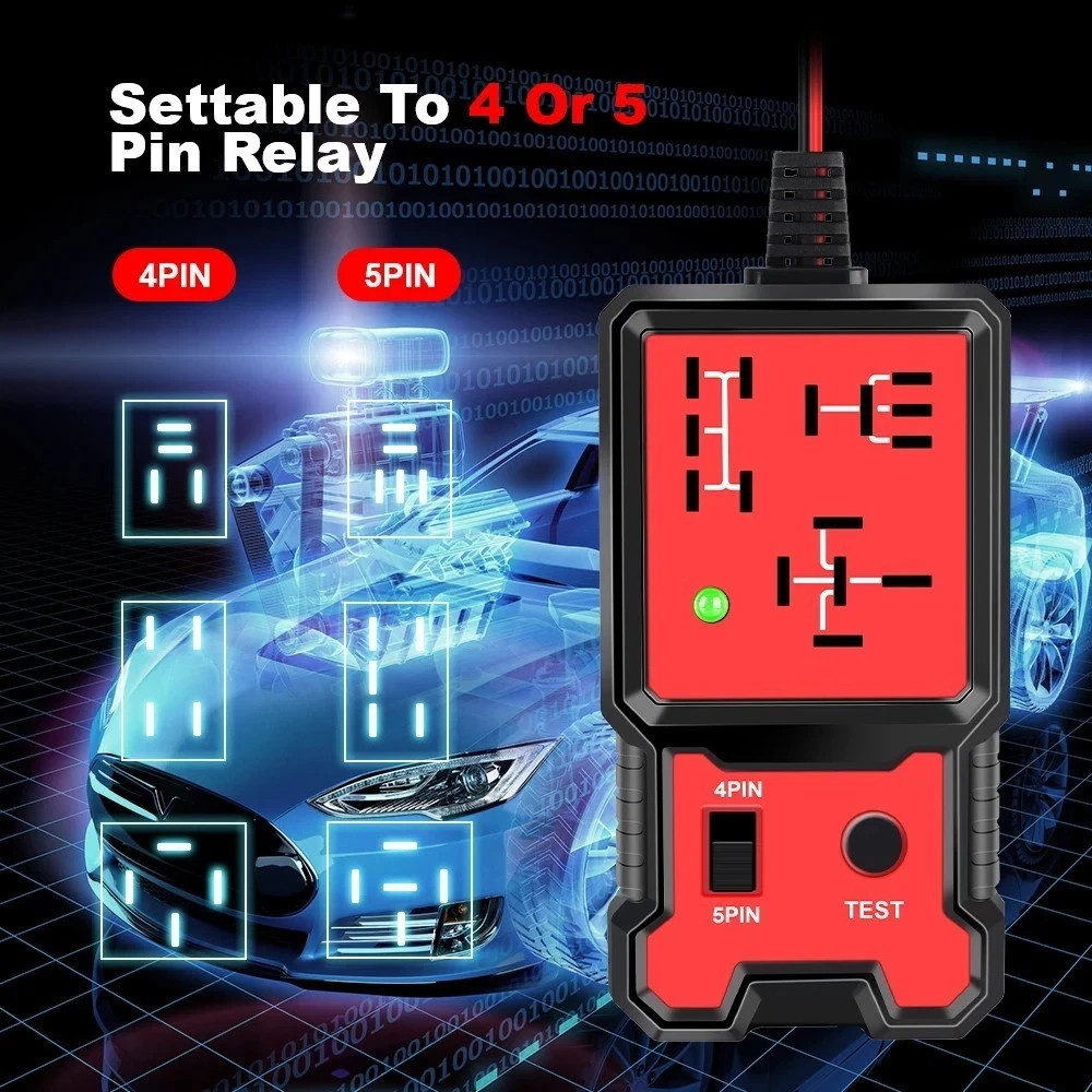 New Automotive Electronic Relay Car Relay Tester Universal 12V LED Indicator